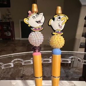 Cute custom beaded pens teapot or cup each sold separately